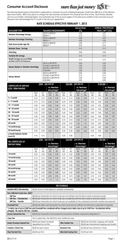 Consumer Account Disclosure