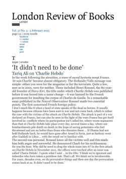 Tariq Ali Charlie Hebdo and the Muslim Response