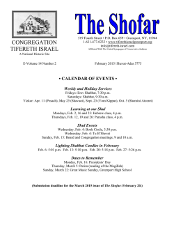 The Shofar - February - Congregation Tifereth Israel