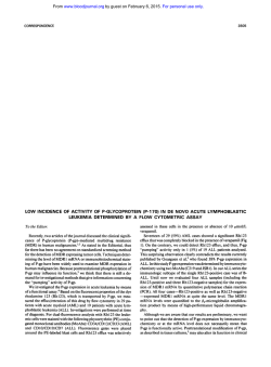 low incidence of activity of p-glycoprotein (p-170) in de novo