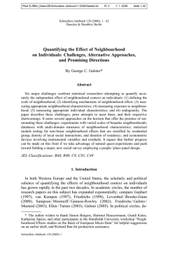 Quantifying the Effect of Neighbourhood on