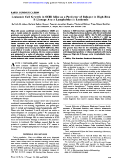 Leukemic Cell Growth in SCID Mice as a Predictor of