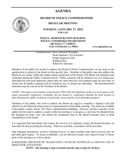 January 27, 2015 - Los Angeles Police Department