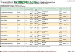 India Sailing Schedules