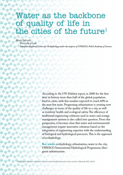 Water as the backbone of quality of life in the cities of the future1