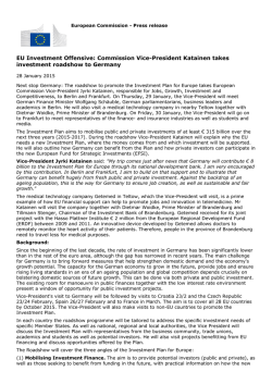 EU Investment Offensive: Commission Vice-President