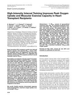 HighIntensity Interval Training Improves Peak Oxygen
