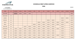 SCHEDULE WEST AFRICA SERVICE WAS