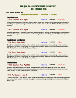 pbm quality apartment homes vacancy list call (310) 476