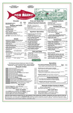 Lunch Menu - The Fish Market