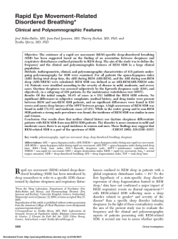 Rapid Eye Movement-Related Disordered Breathing*