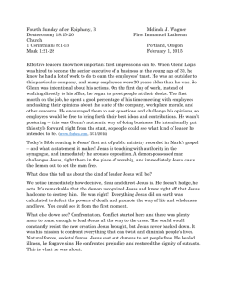 Fourth Sunday after Epiphany, B Melinda J. Wagner Deuteronomy