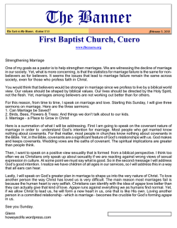 newsletter - First Baptist Church in Cuero