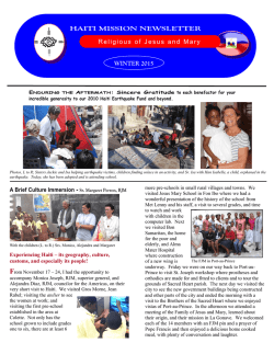 Read HaitiMissionNewsletter - The Religious of Jesus and Mary