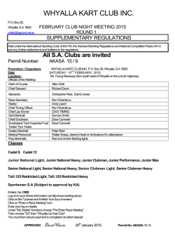 WHYALLA KART CLUB INC.