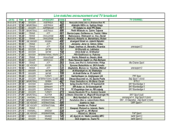 Live matches announcement and TV broadcast