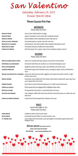 Valentines Menu