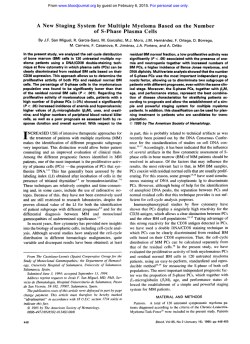 A New Staging System for Multiple Myeloma Based on the