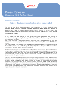 Inauguration of the Az Zour South desalination plant in Kuwait
