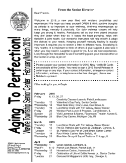 Senior Center Newsletter
