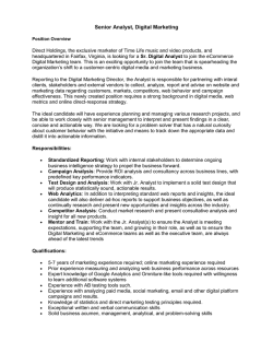 Senior Analyst, Digital Marketing