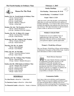 The Fourth Sunday in Ordinary Time