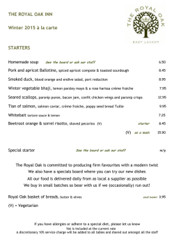 A La Carte - the Royal Oak