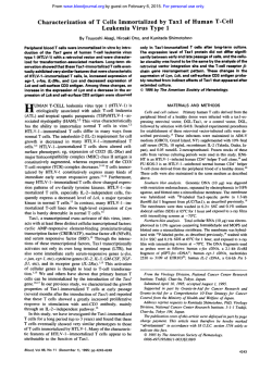 Characterization of T Cells Immortalized by Taxl of Human T