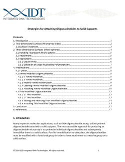 Strategies for Attaching Oligonucleotides to Solid