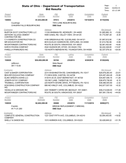 State of Ohio - Department of Transportation Bid Results