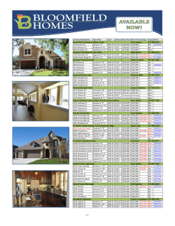Bloomfield Available Now
