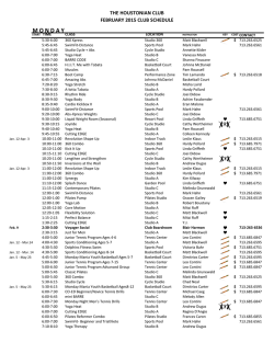 Master Schedule - My Houstonian Login