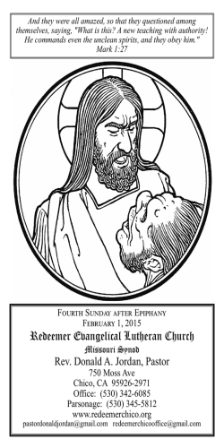 Bulletin - Redeemer Evangelical Lutheran Church