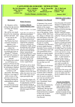 Retirement, Winter Pressures, Common Ailments Scheme