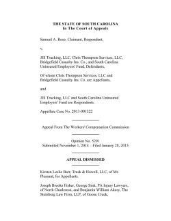 5291 - Rose v. JJS Trucking - South Carolina Judicial Department