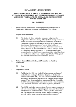 The General Medical Council (Fitness to