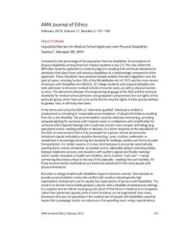 Unjustified Barriers for Medical School Applicants with Physical