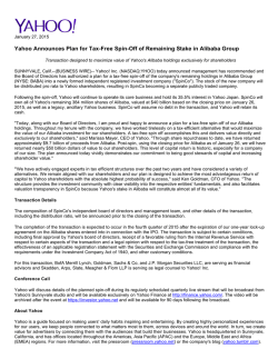 Yahoo Announces Plan for Tax-Free Spin