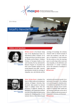 MaxPo Newsletter Winter 2014