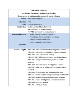 Miriam McNab - First Nations University of Canada