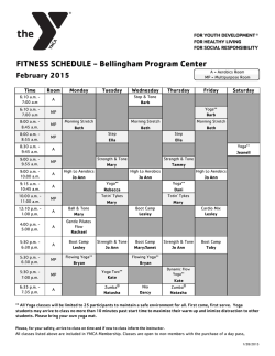FITNESS SCHEDULE - Whatcom Family YMCA