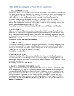 FORT BEND CARES 2015 LIVE AUCTION PACKAGES