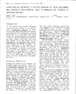 bivalve mollusc hatcheries - Woods Hole Oceanographic Institution
