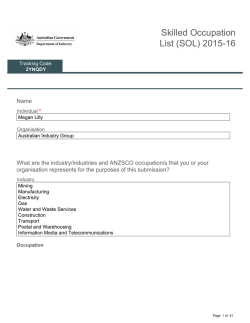 Skilled Occupation List (SOL) 2015-16