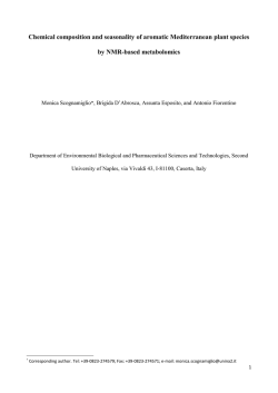 Chemical composition and seasonality of aromatic Mediterranean