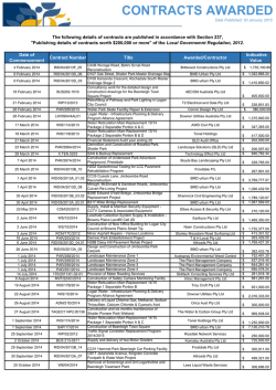 CONTRACTS AWARDED - Logan City Council
