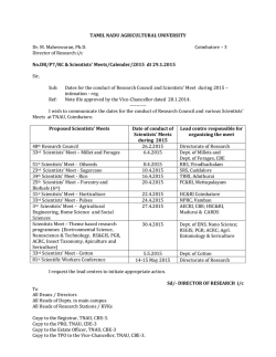 TAMIL NADU AGRICULTURAL UNIVERSITY Dr. M. Maheswaran
