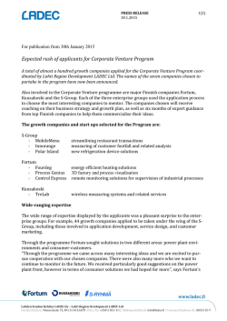 Expected rush of applicants for Corporate Venture Program