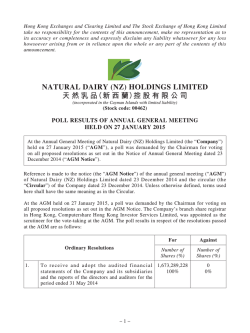 poll results of annual general meeting held on 27