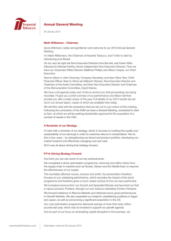 Imperial Tobacco Annual General Meeting 2015